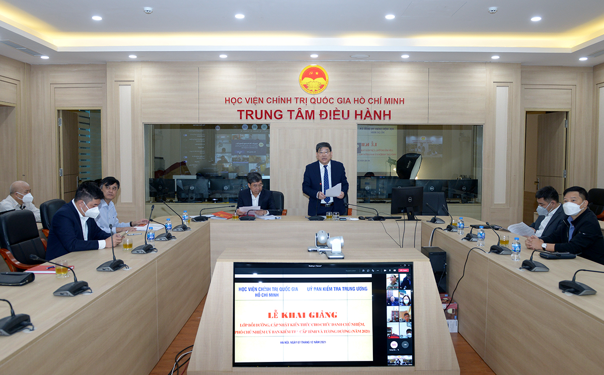 Opening ceremony of the fostering and updating knowledge course for Chairman, Vice Chairman of the Party Committee's Inspection Committee at provincial and equivalent levels in 2021